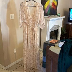 New w/o tags Luca Jacquard Kimono Maxi Dress XXL pastel floral